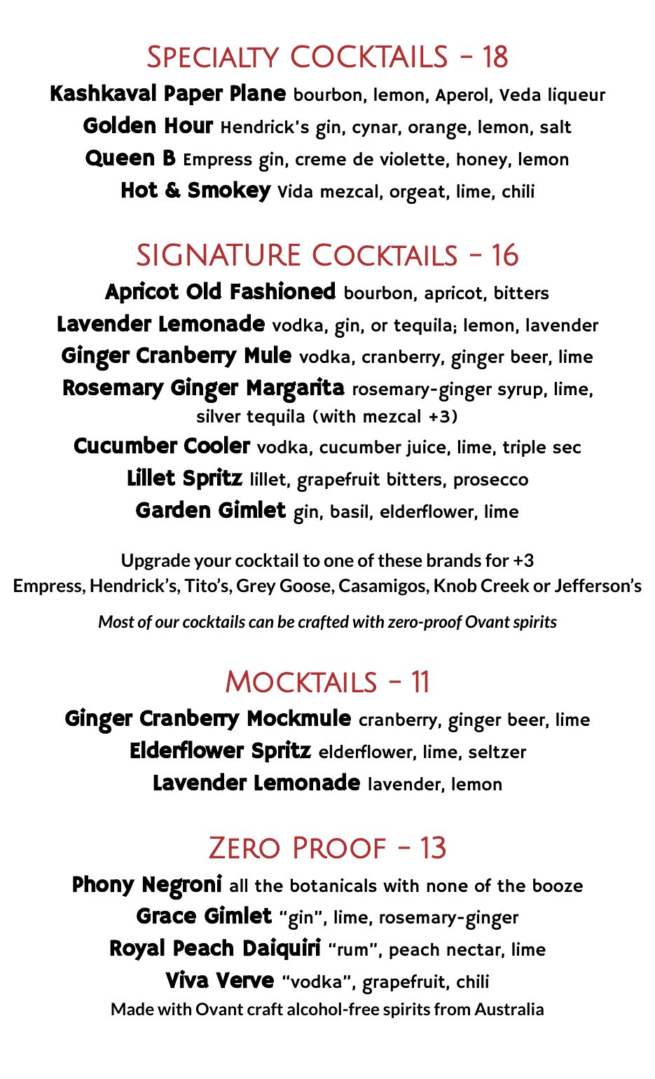 Bar Menu - Page 2