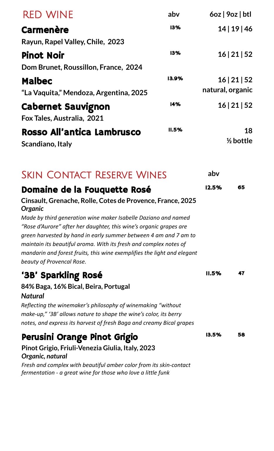 Bar Menu - Page 7